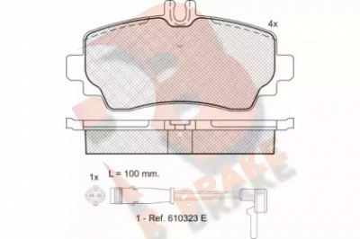 R BRAKE rb1516 -  Комплект тормозных колодок, дисковый тормоз
